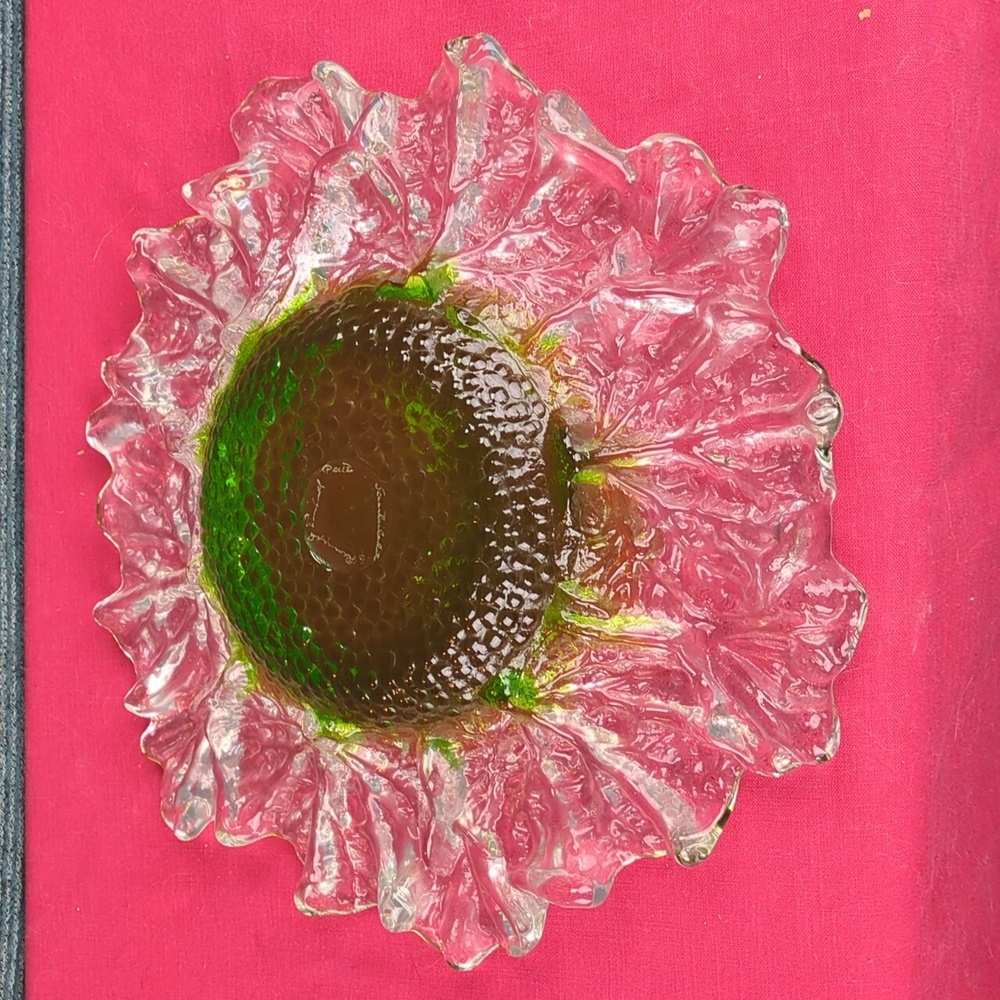 Humppila Finnish Glass Platter Signed, Designer Pertti Santalahti Vintage 1970s - Picture 11 of 12